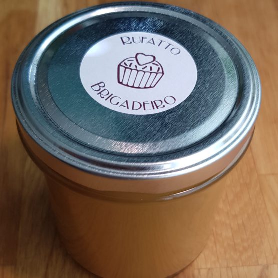 jar of salted caramel brigadeiro sauce